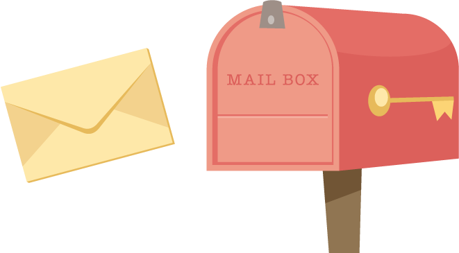ポストに届きます